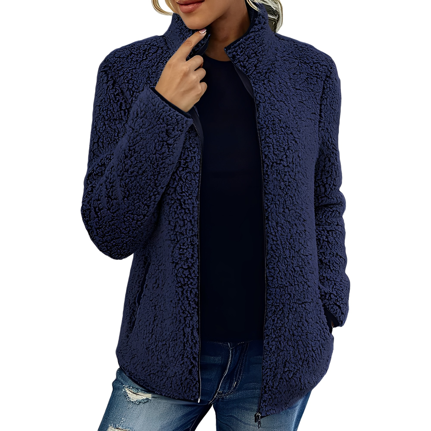 Alethea - Damen Fleece-Samtmantel im eleganten Stil