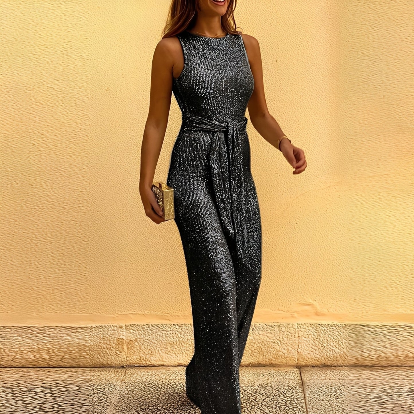 Victoria - Eleganter Damen-Jumpsuit mit Glitzer