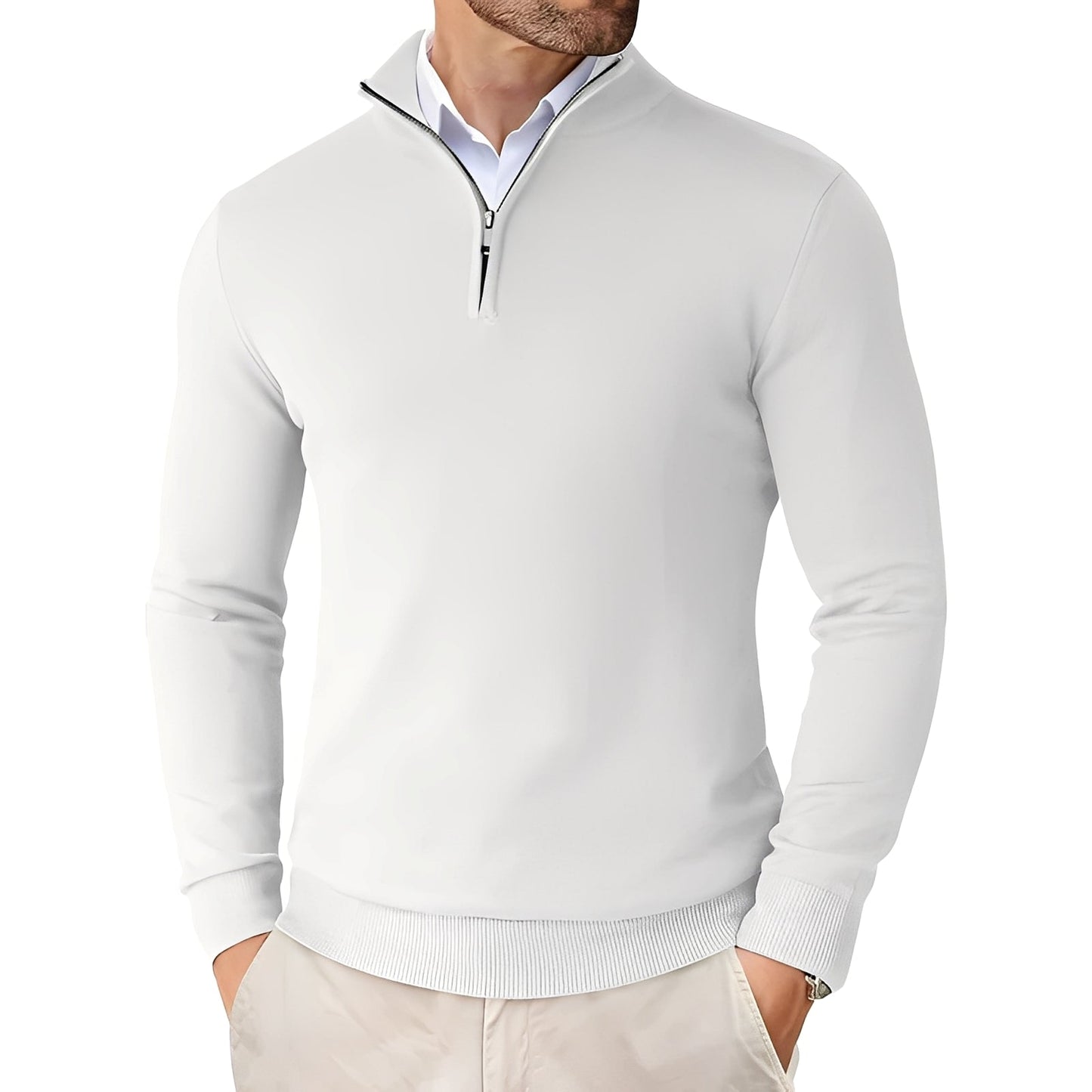 Darell - Schicker Herrenstrickpullover mit Reißverschluss