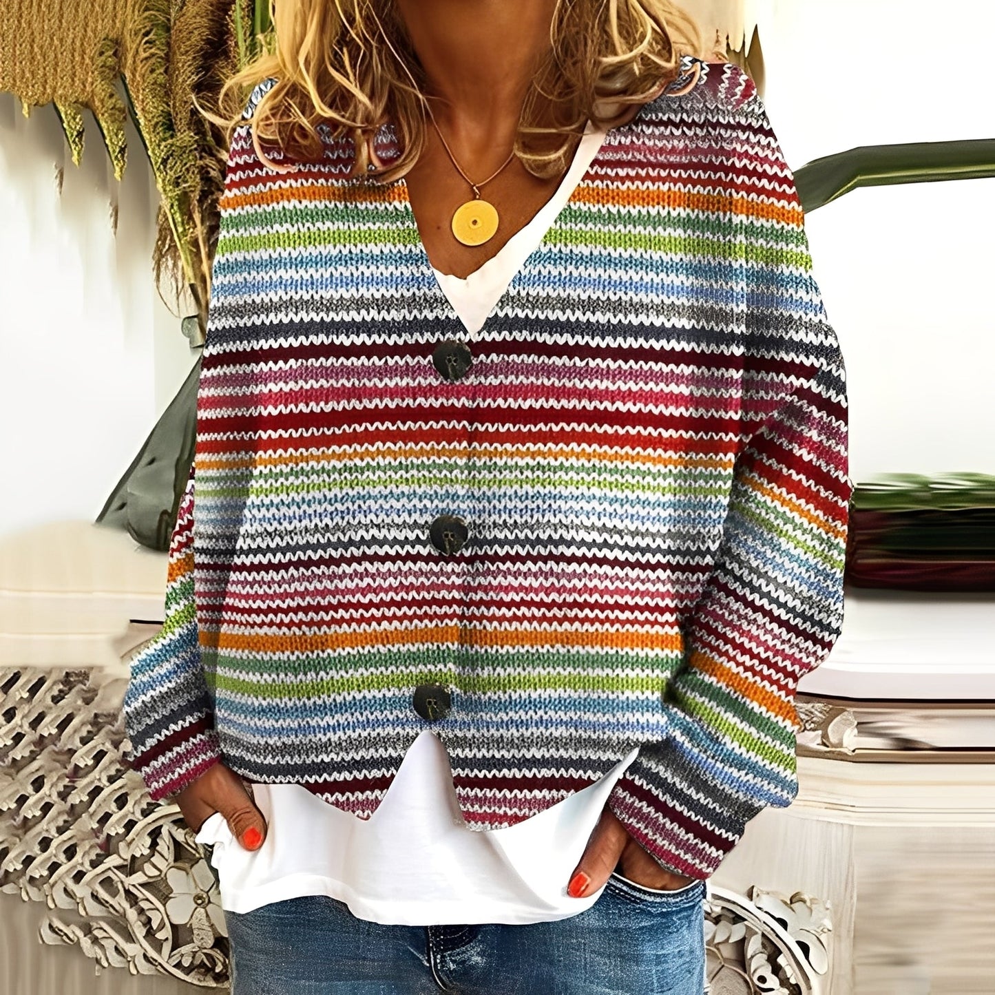 Nydia - Bequemer, weicher Damensweater mit Muster