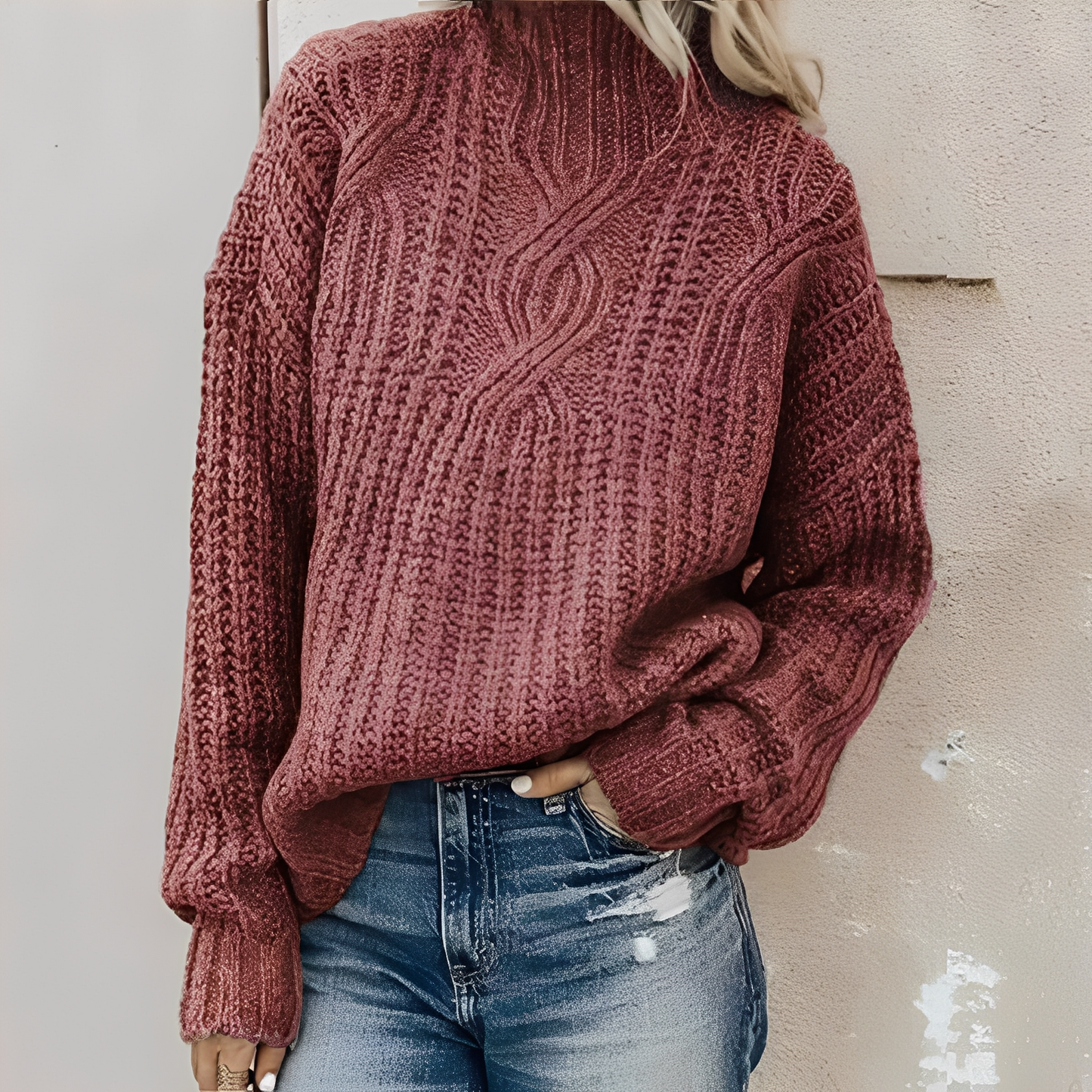 Colleen - Gemütlicher Damenpullover mit hohem Kragen