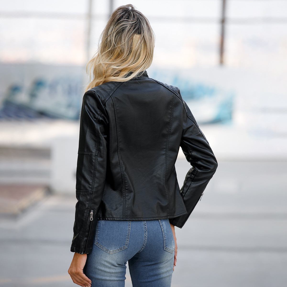 Martha - Modische, enge Damenlederjacke