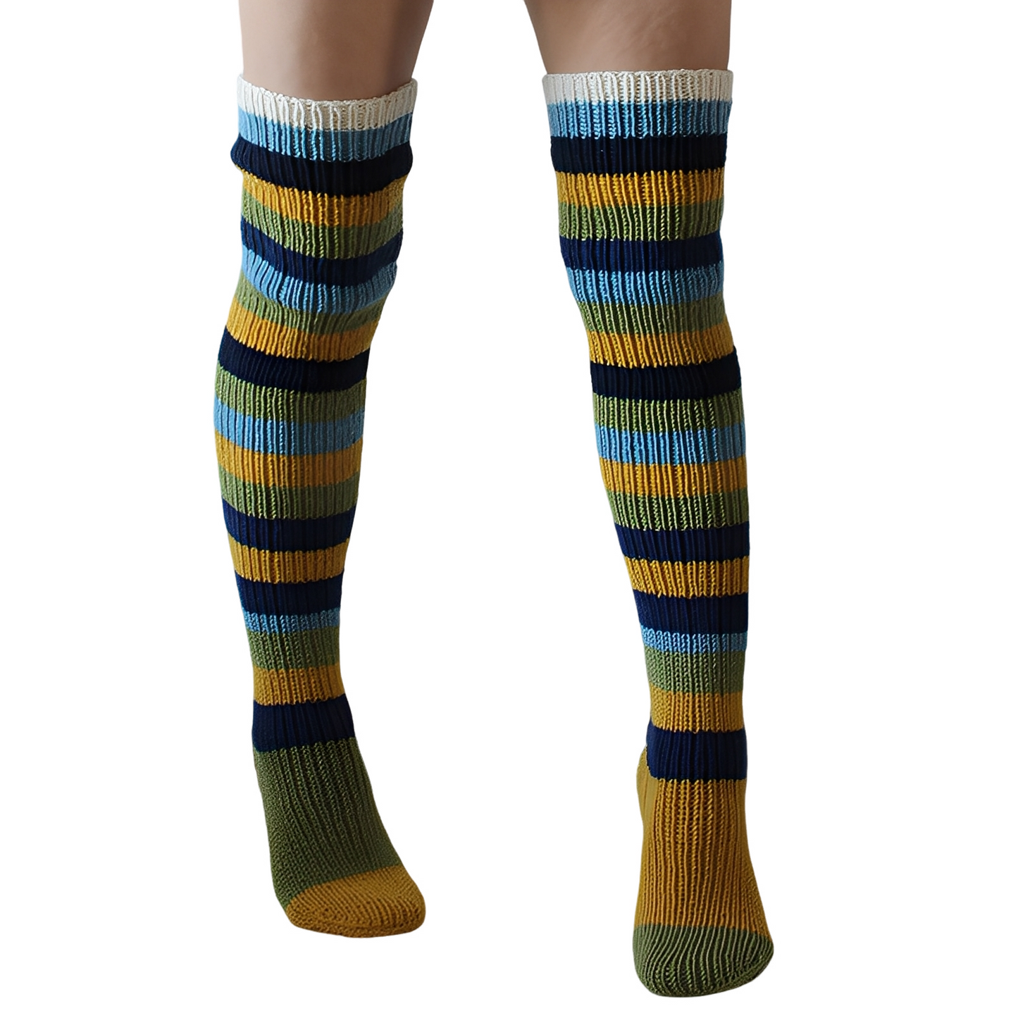 Rhianna - Stilvolle lange gestreifte Damensocken