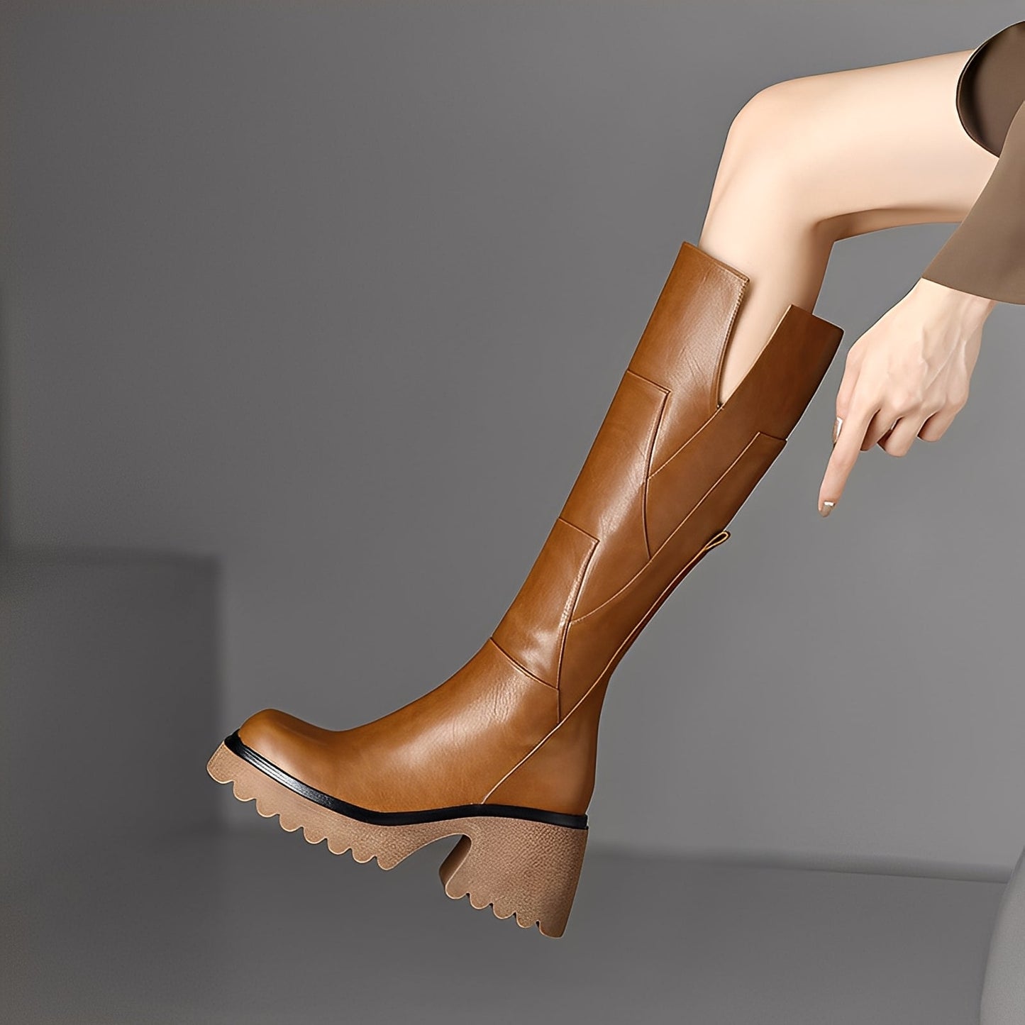 Madelaine - Bequeme und robuste Lederstiefel mit Reißverschluss für Damen