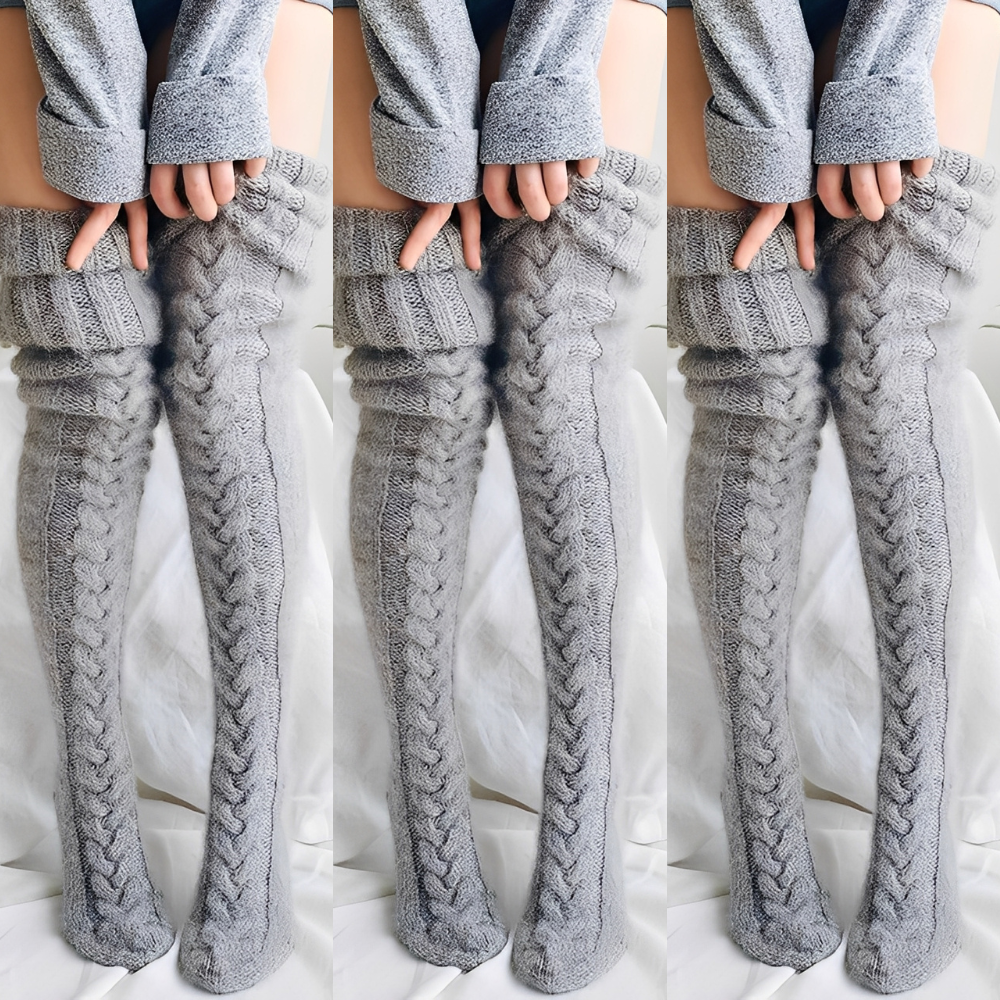 Hailee - Weiche, gestrickte Overknee-Socken für Damen