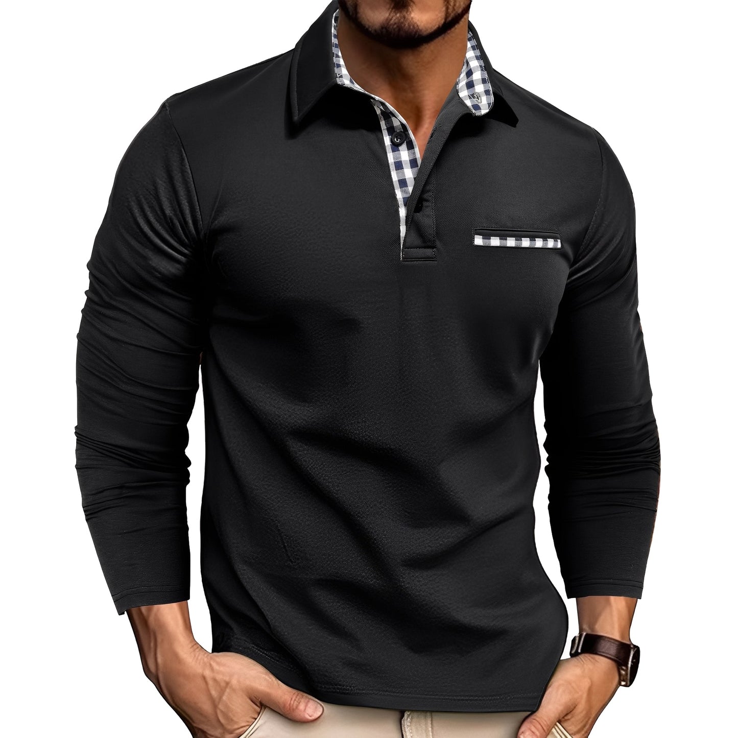 Rupert - Lässig Langarm-Poloshirt für Männer