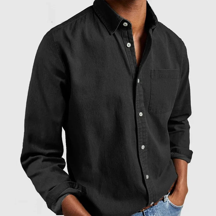 Maxime - Bequemes Jeanshemd Weicher Stoffmix