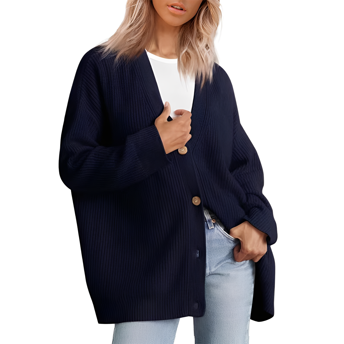 Christal - Bequemer, weit geschnittener Damen-Cardigan