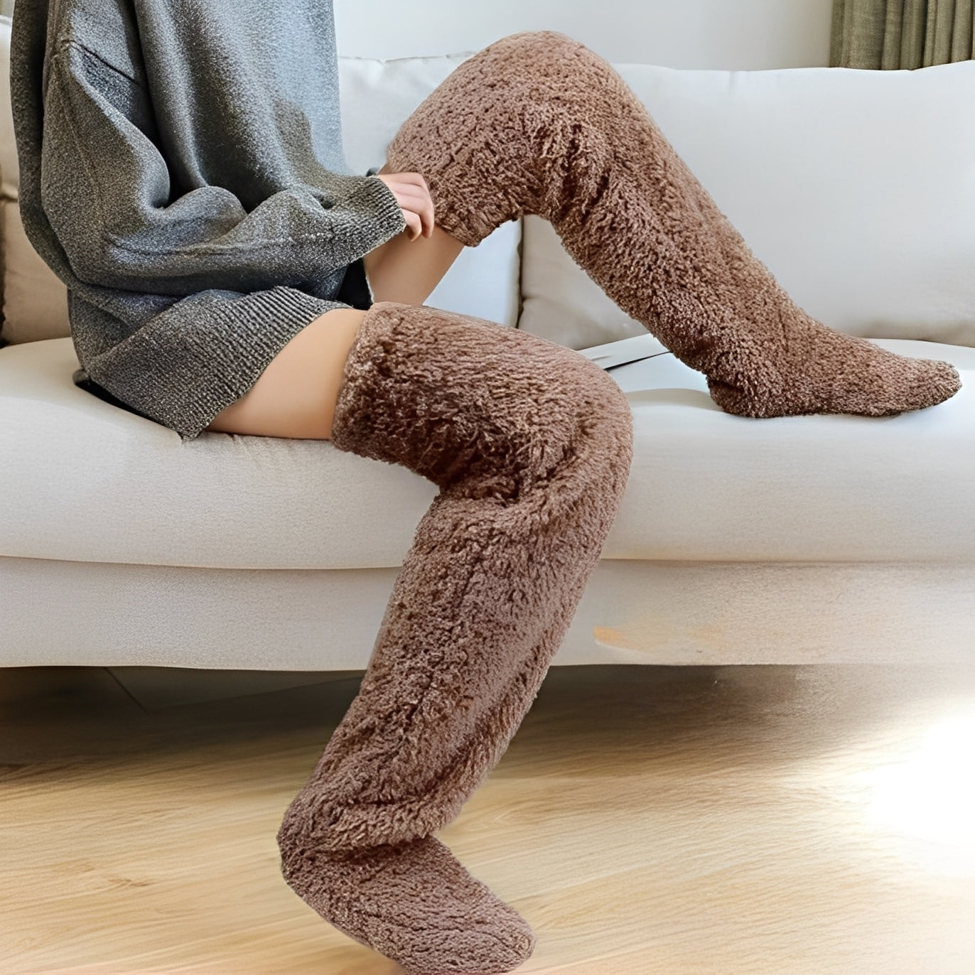Camellia - Warme, kniehohe Wintersocken für Frauen