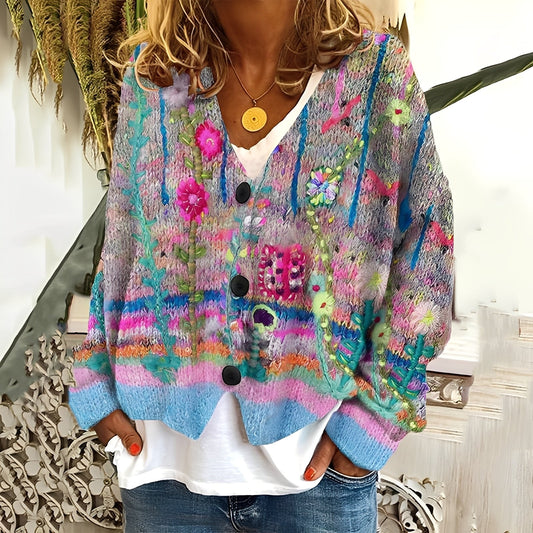 Nydia - Bequemer, weicher Damensweater mit Muster