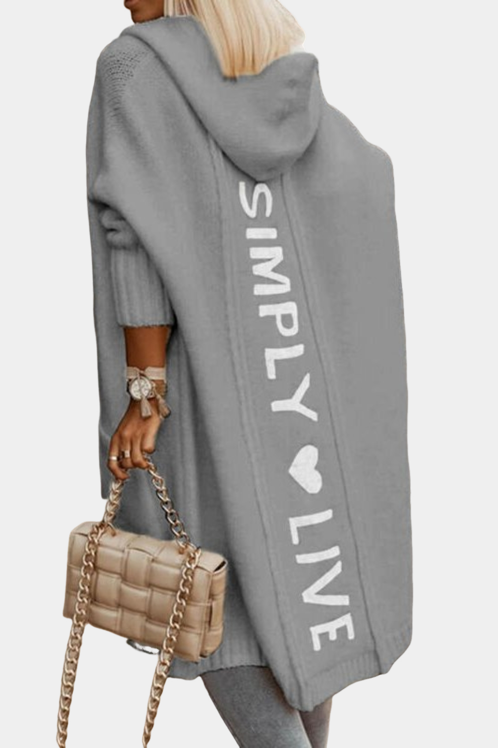 Melyssa - Damen-Strickjacke, lang und leicht offen