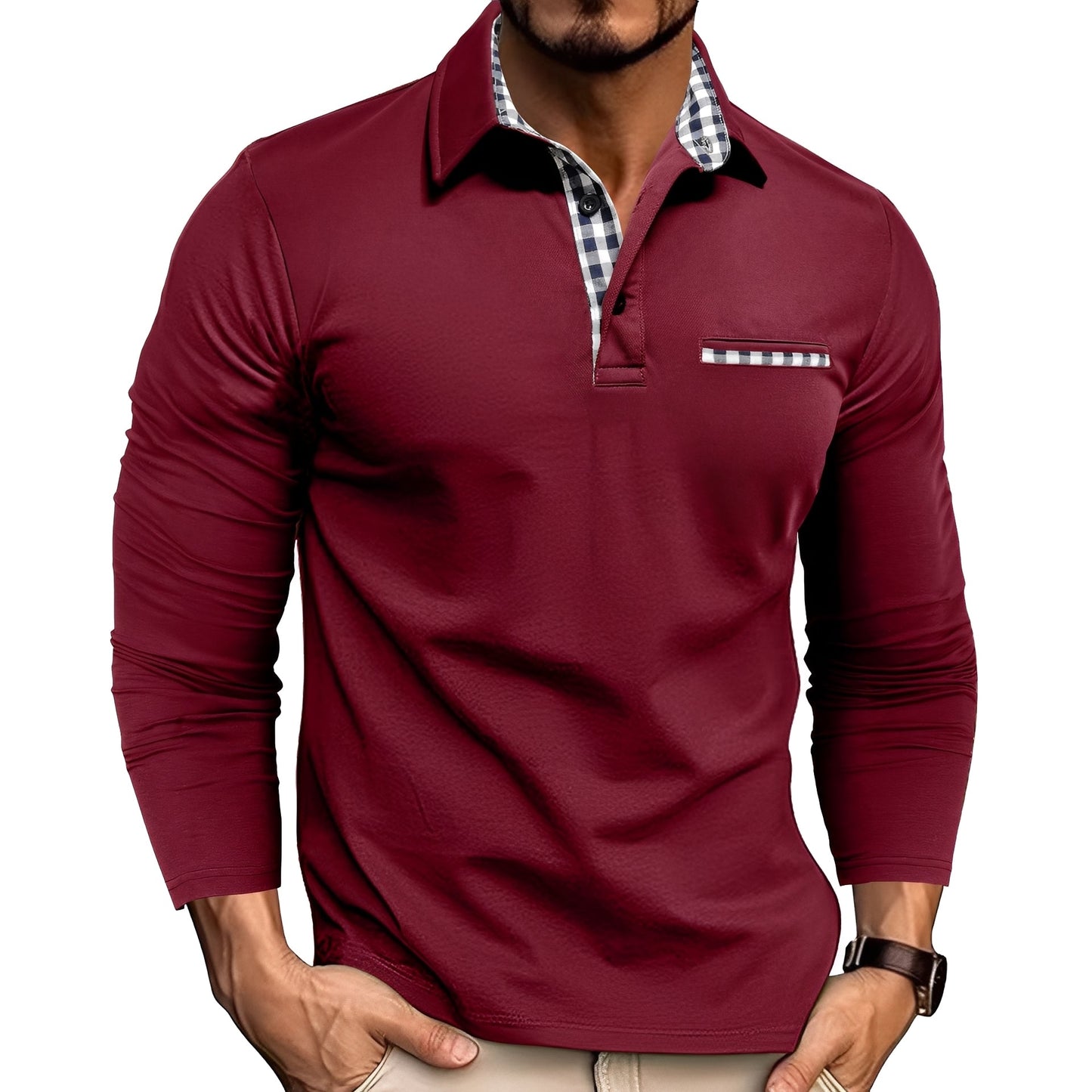Rupert - Lässig Langarm-Poloshirt für Männer