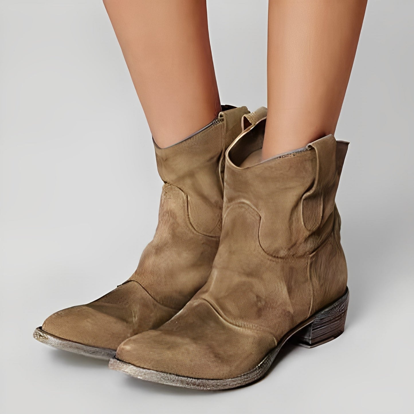 Adaline - Damen-Retro-Cowboy-Stiefel mit niedrigem Absatz