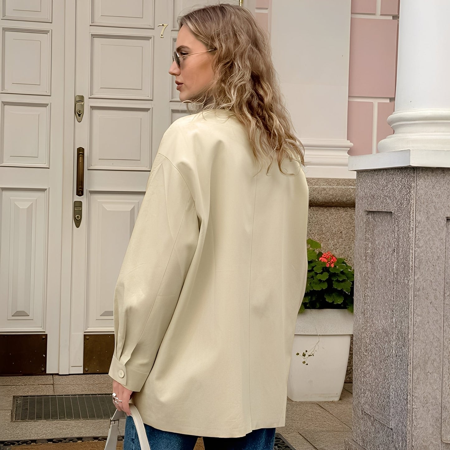 Eireen - Elegante, locker geschnittene Damenjacke mit Polokragen