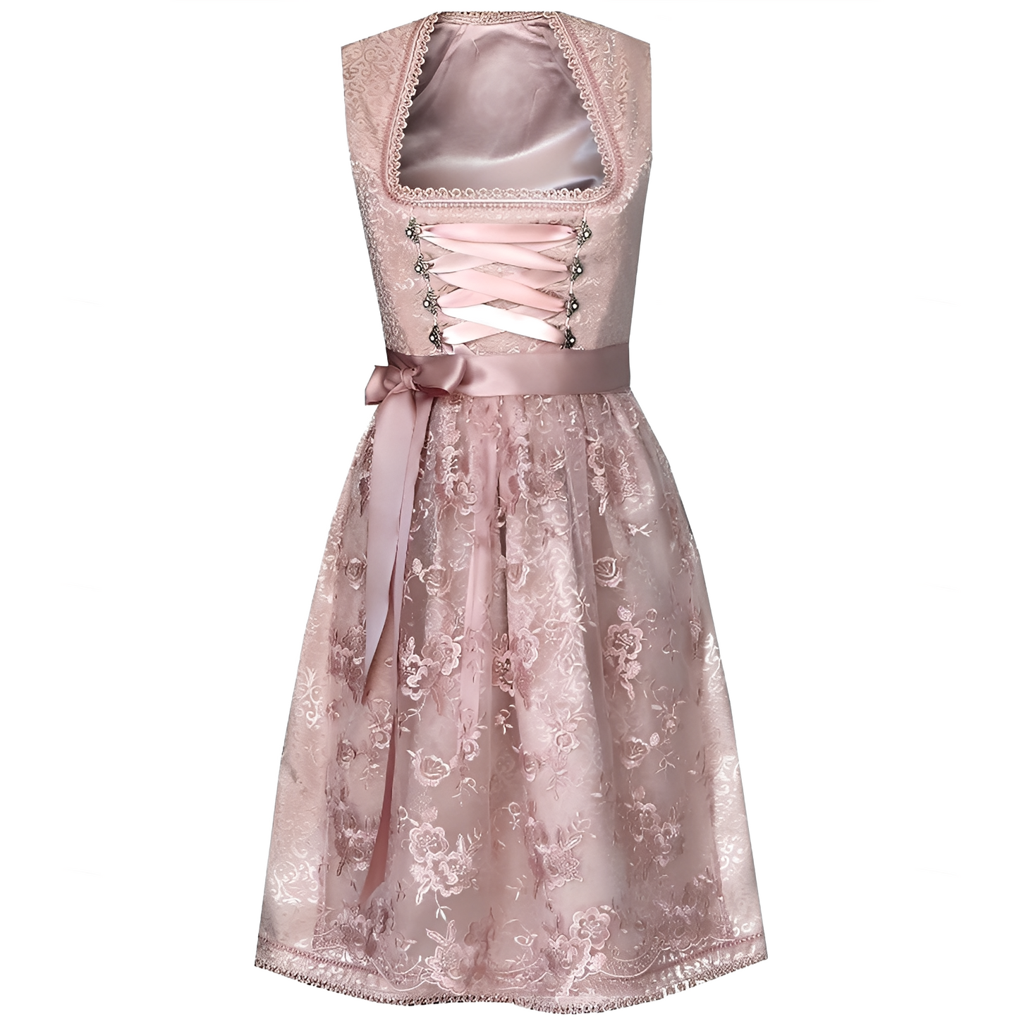 Zella - Damen Oktoberfest-Kleid mit Schnürung und Muster