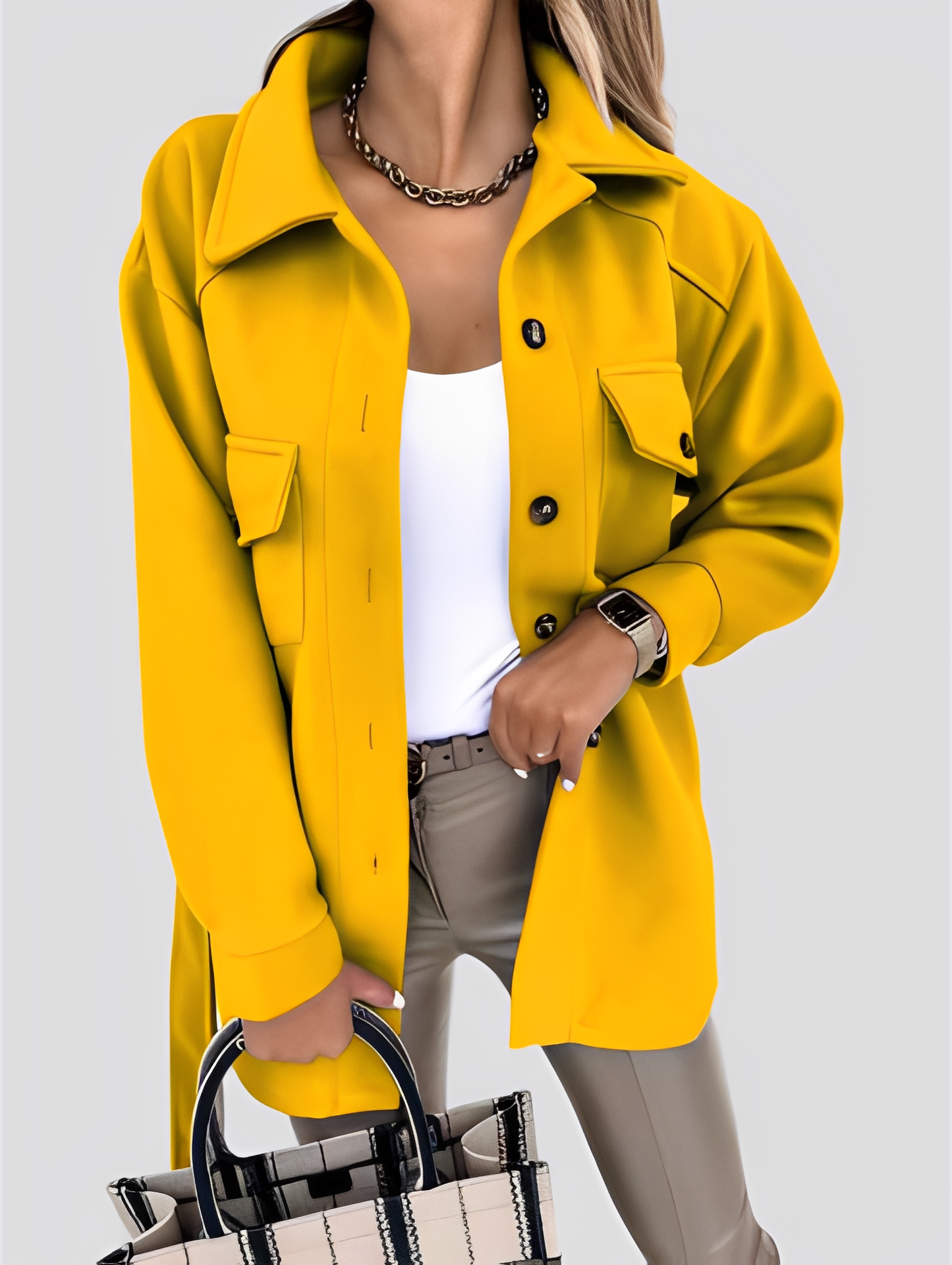 Tiffanie - Moderne, leichte Wolljacke für Damen mit Reverskragen