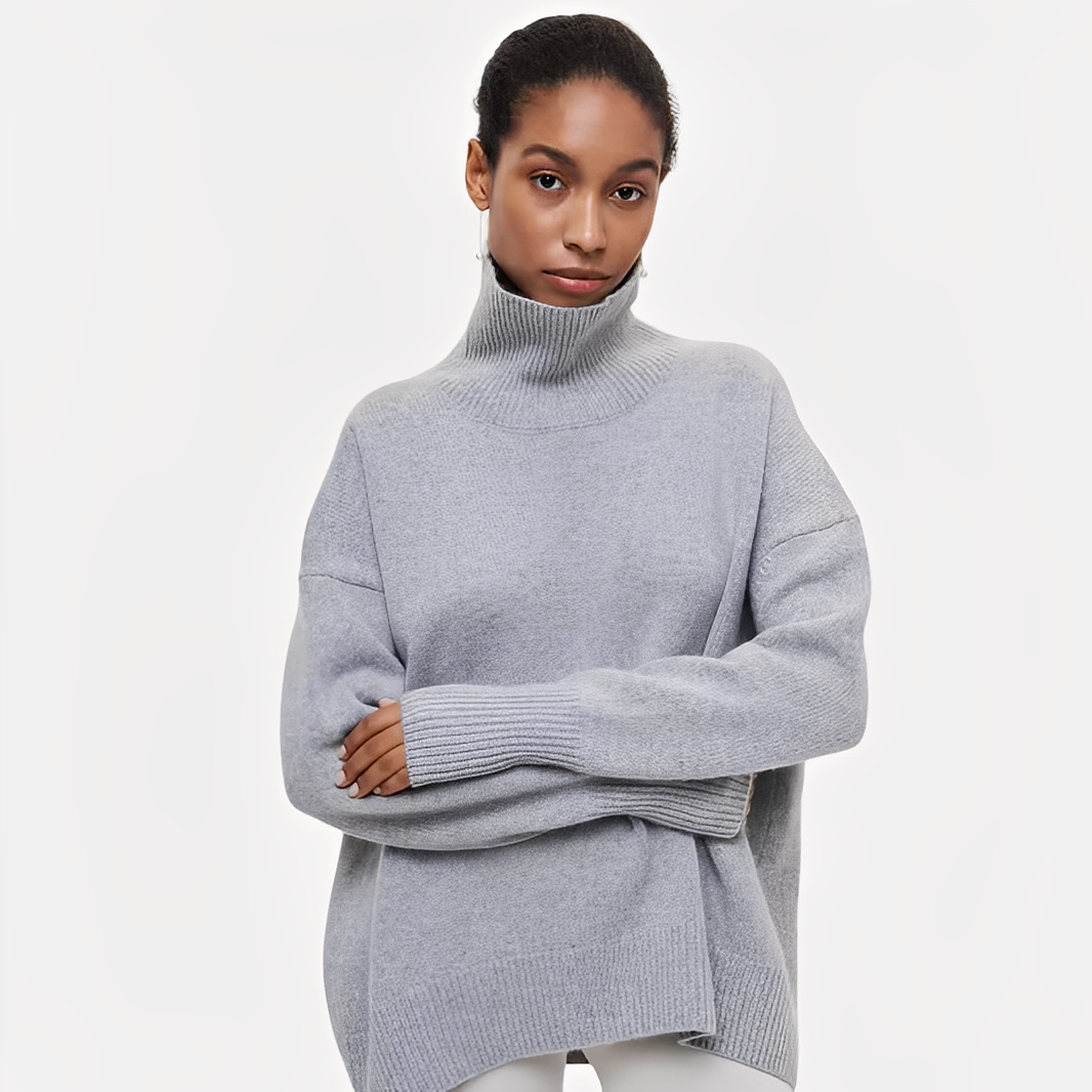 Margery - Damenpullover mit großzügigem Schnitt und hohem Kragen
