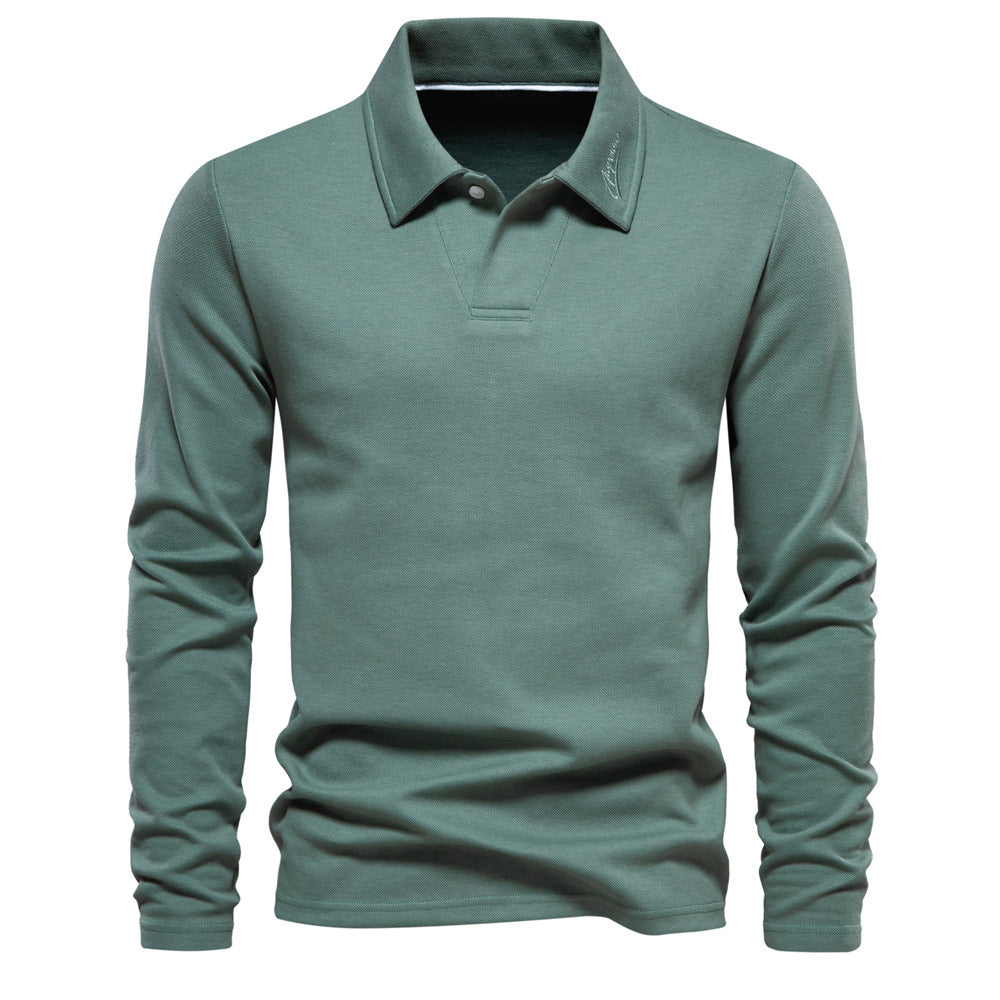 Elvin - Lockeres, klassisches Langarm-Poloshirt für Herren