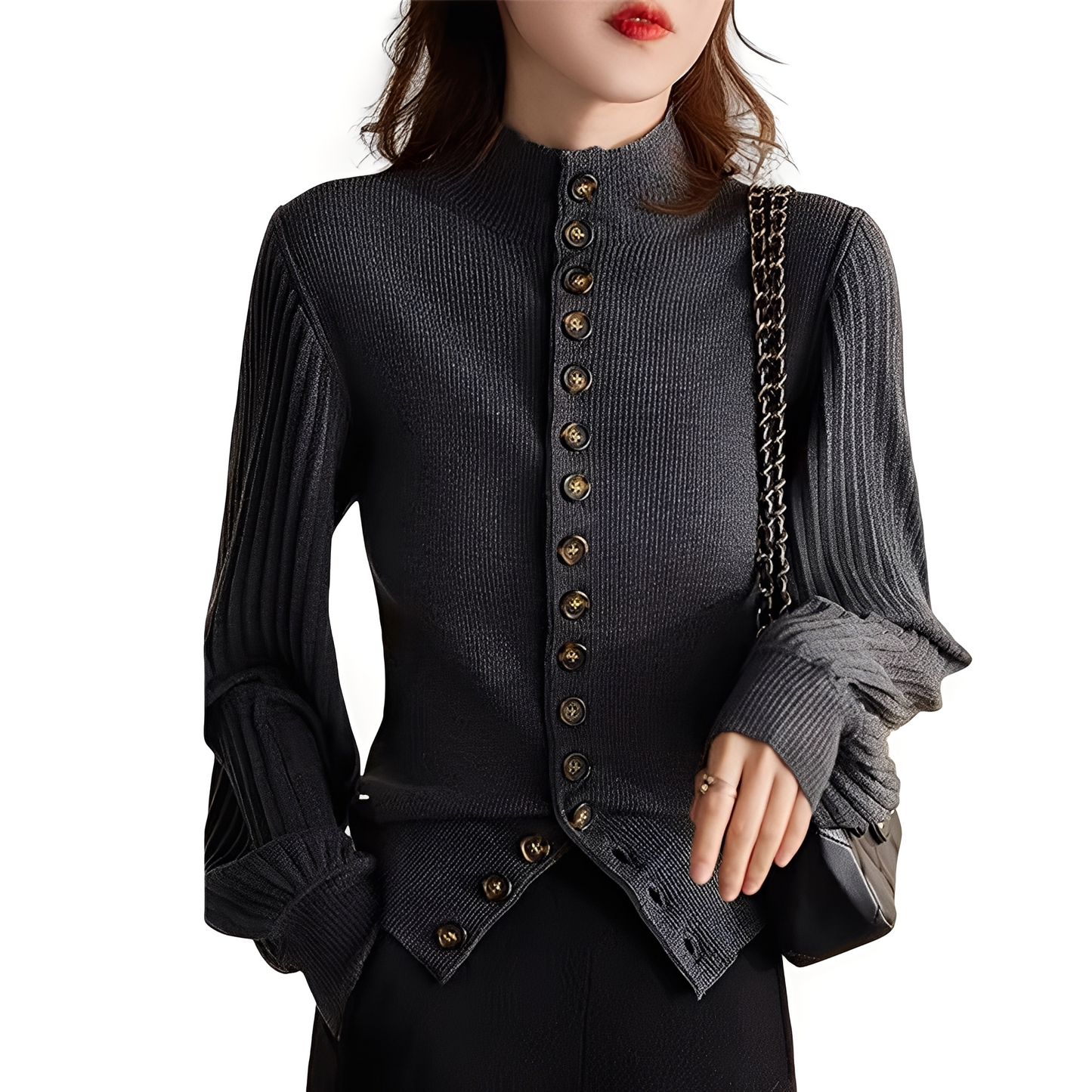 Adelyn - Lockeres Strickoberteil mit weiten Ärmeln für Frauen