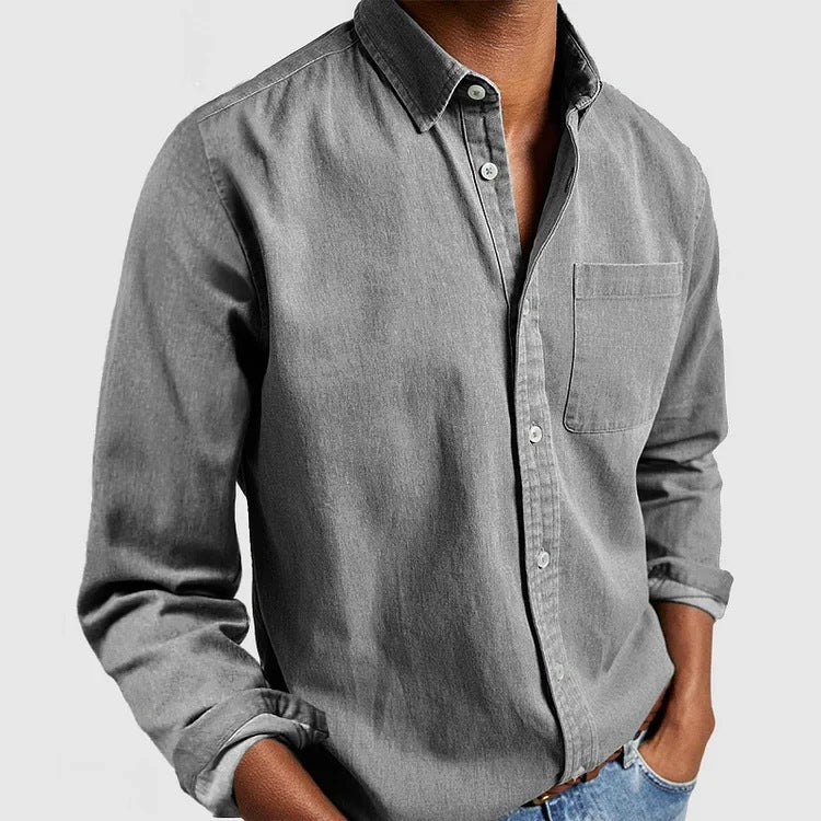 Maxime - Bequemes Jeanshemd Weicher Stoffmix