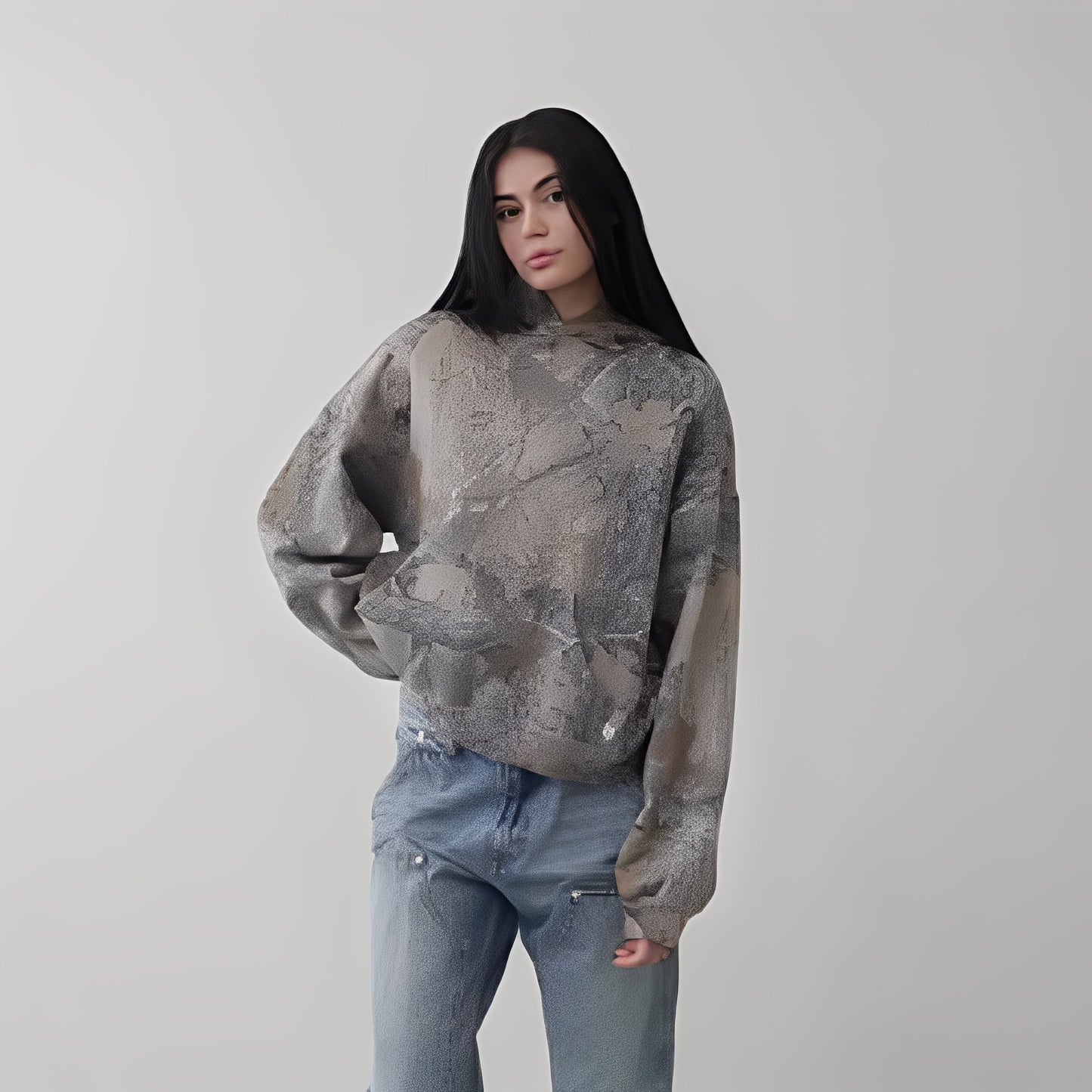 Anya - Bequemer Hoodie in Camouflage