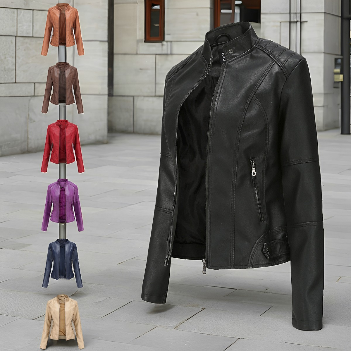 Martha - Modische, enge Damenlederjacke