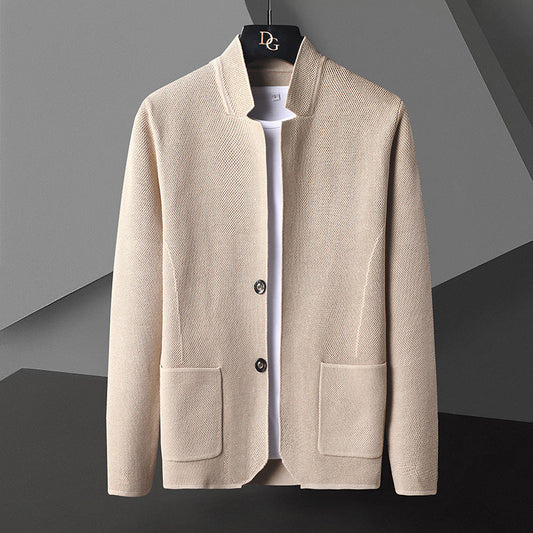 Elsdon - Modische, leichte Herrenstrickjacke mit Taschen