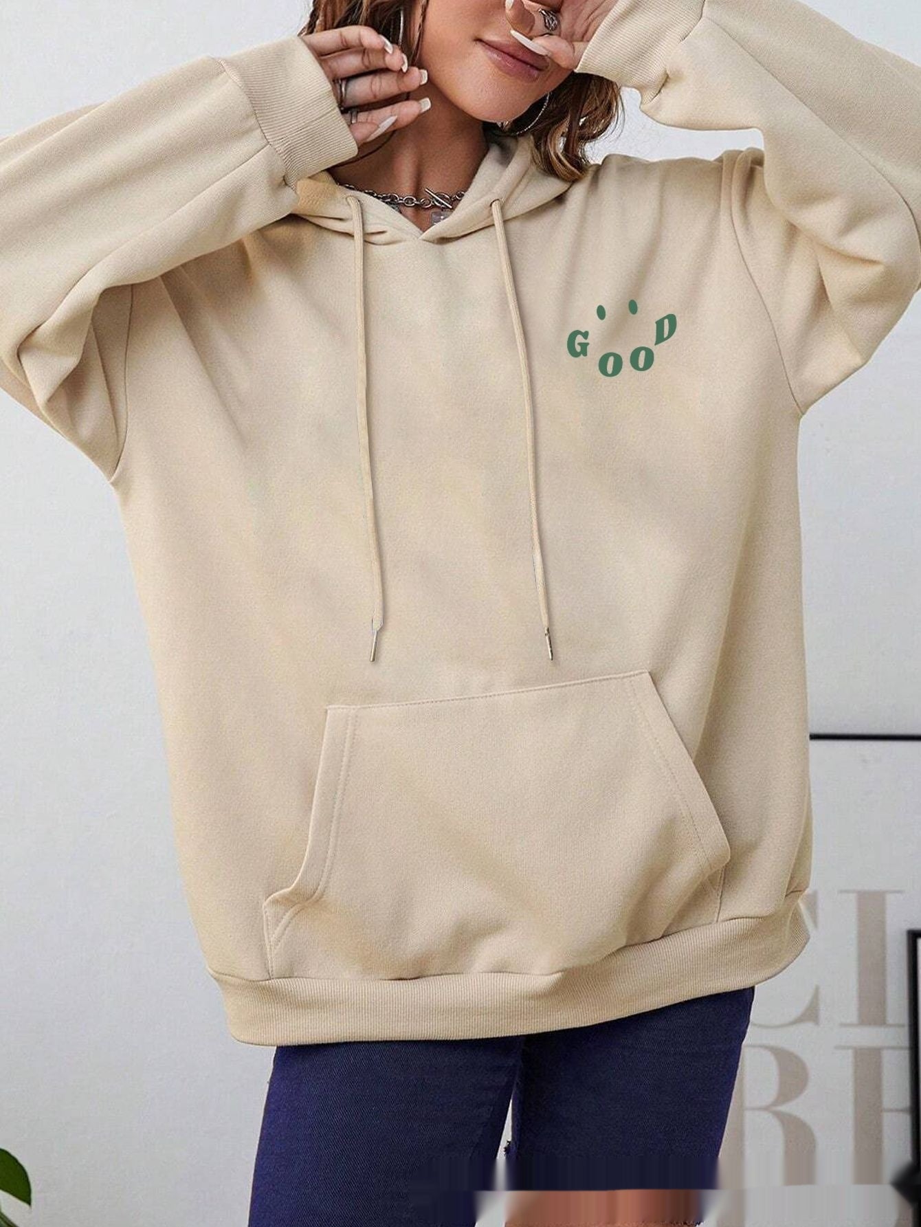 Margery - Moderner Damen-Hoodie aus Baumwolle mit Aussage