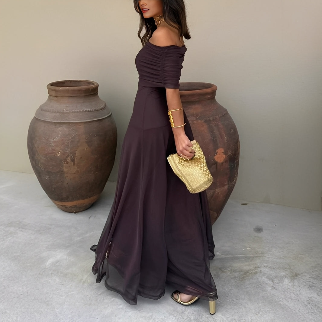 Eunice - Damen-Maxikleid aus elegantem Mesh