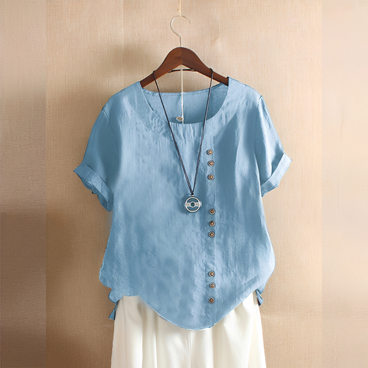 Corrine - Klassische, lockere Frauen-Leinenbluse