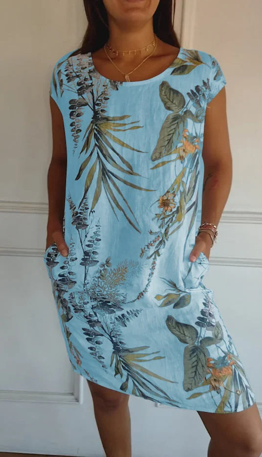 Britt – Kleid mit Muster und rundem Ausschnitt