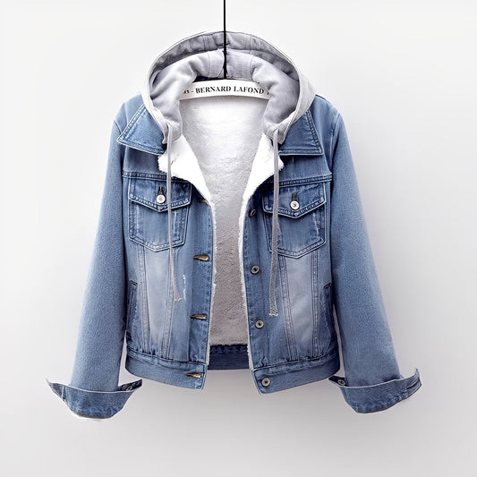 Malani - Trendige Damen-Jeansjacke mit abnehmbarer Kapuze