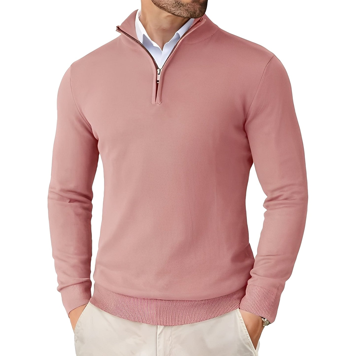 Darell - Schicker Herrenstrickpullover mit Reißverschluss