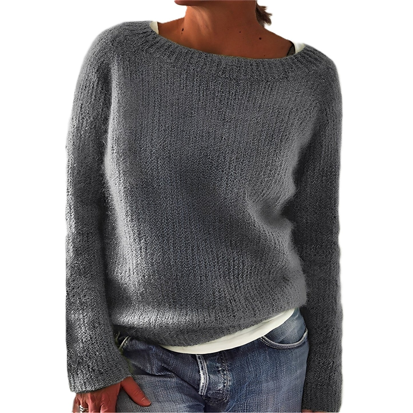Angelia - Bequemer, warmer Damenpullover aus weichem Strick