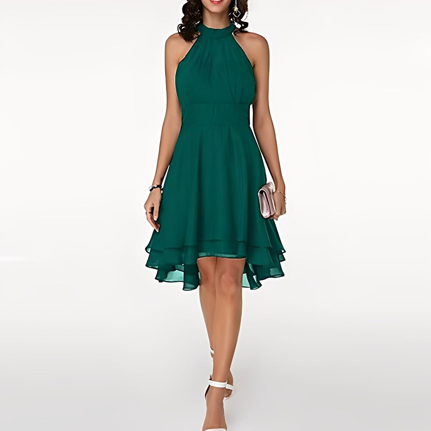 Melissa - Damen Chiffonkleid mit schönen Rüschen