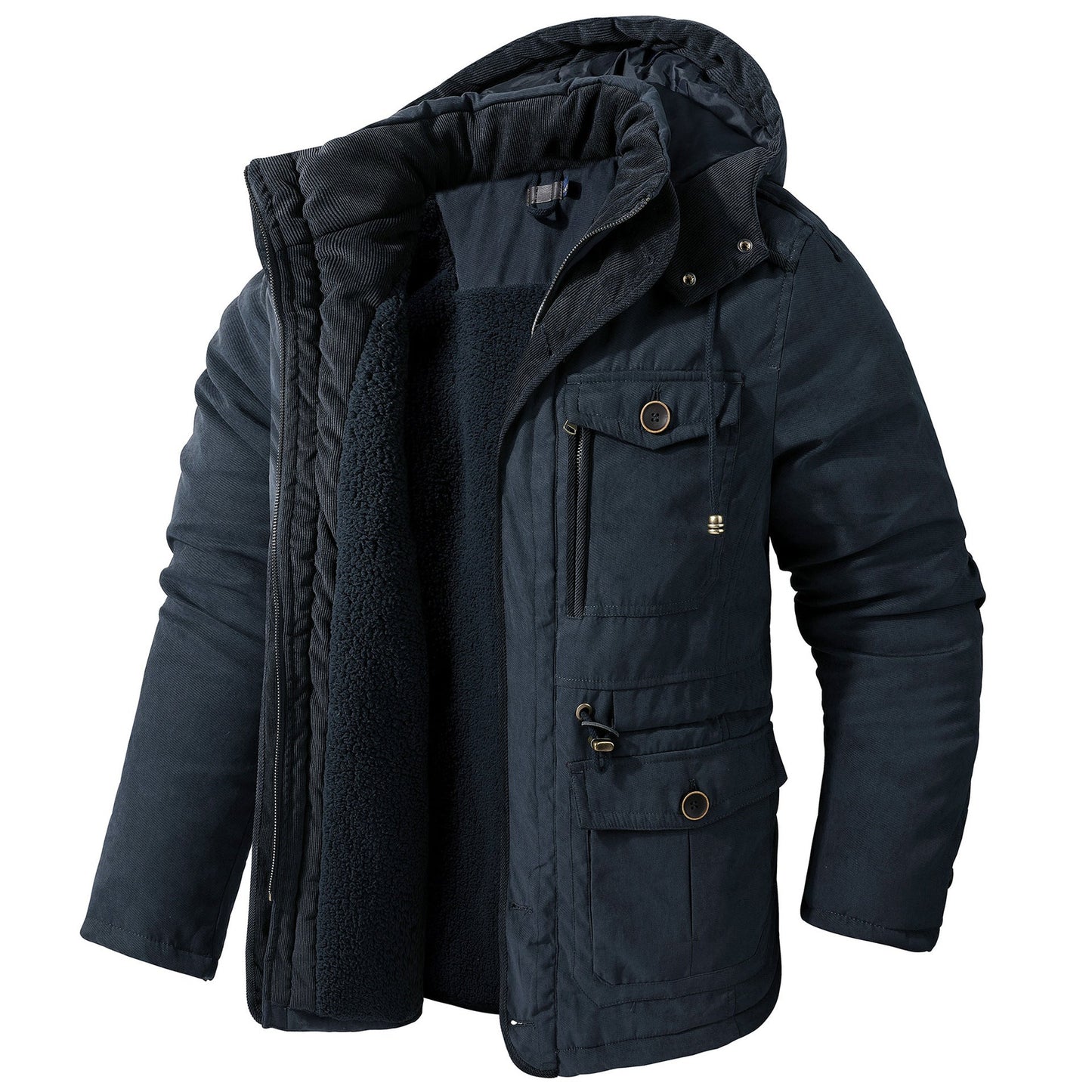 Daren - Flauschige Herrenjacke mit Kapuze