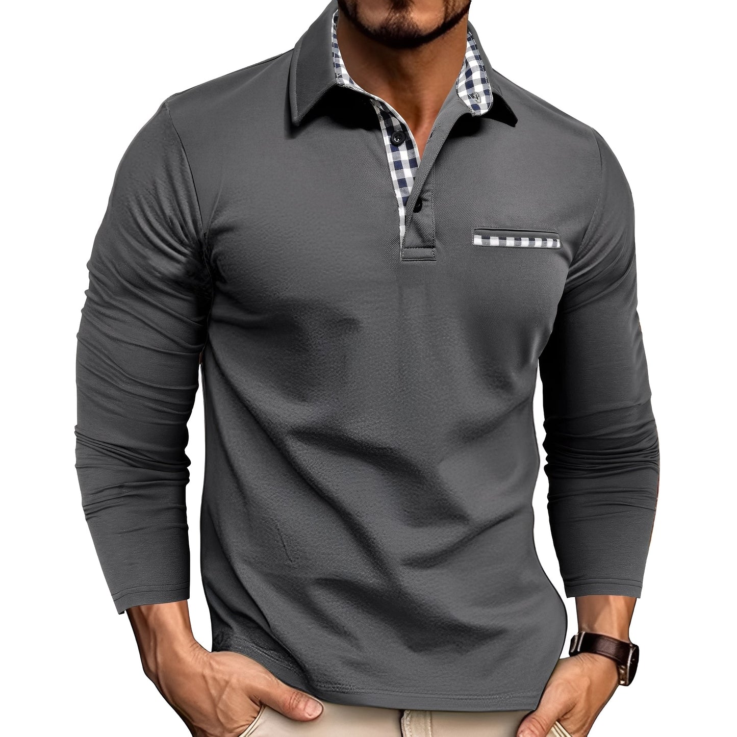 Rupert - Lässig Langarm-Poloshirt für Männer