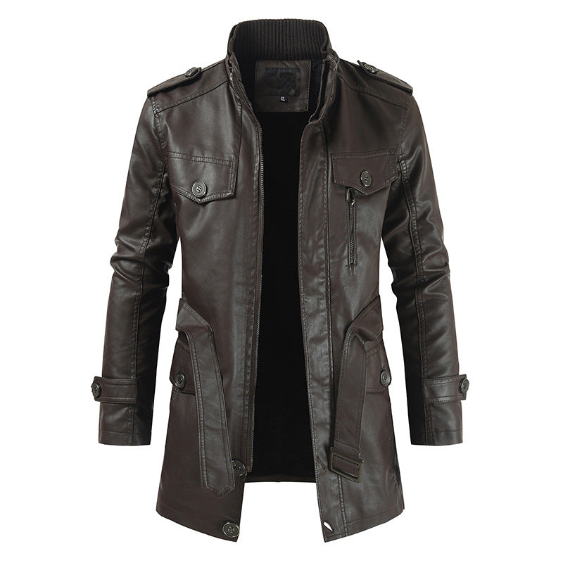 Howard - Herren Vintage-Leder-Trenchcoat