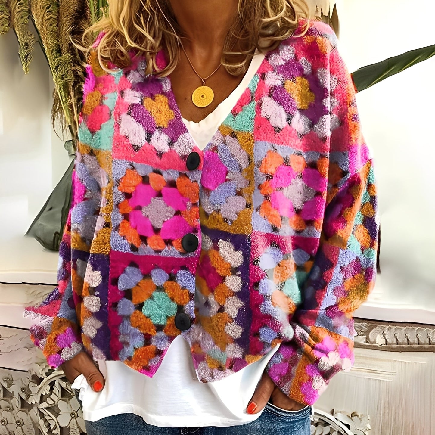 Nydia - Bequemer, weicher Damensweater mit Muster