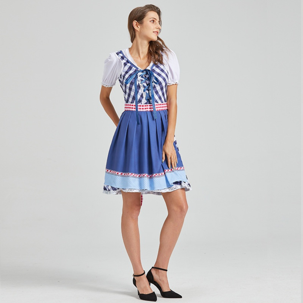 Rowina - Traditionell kariertes Oktoberfest-Dirndl für Frauen