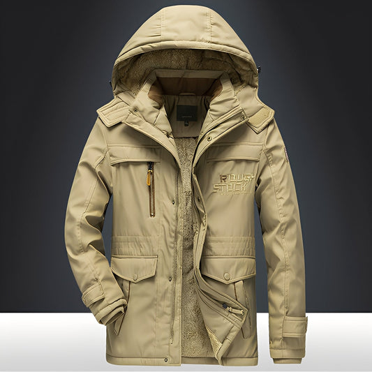 Roydon - Herren-Wintermantel aus Plüsch mit Taschen, warm und bequem