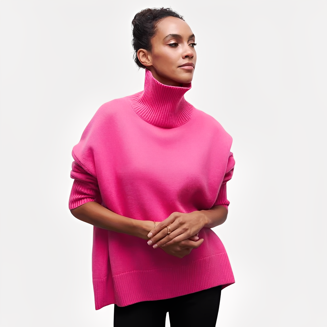 Margery - Damenpullover mit großzügigem Schnitt und hohem Kragen