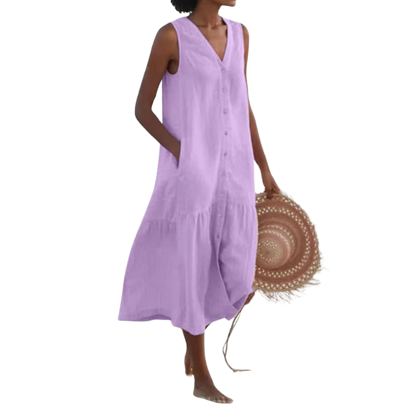 Brianna – Lockeres Sommerkleid mit V-Ausschnitt für Damen