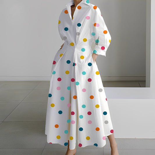 Lavina - Gemütliches Damenkleid mit langen Ärmeln und Taschen
