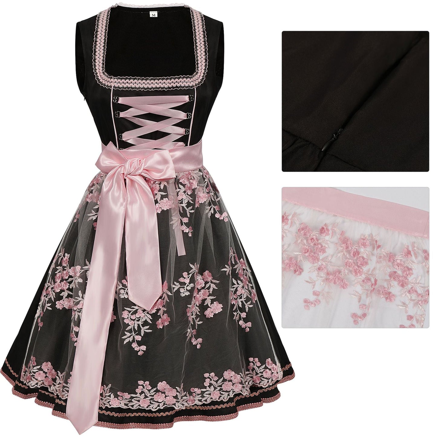 Elenora - Ärmelloses Dirndlkleid mit Schlitz für Frauen fürs Oktoberfest