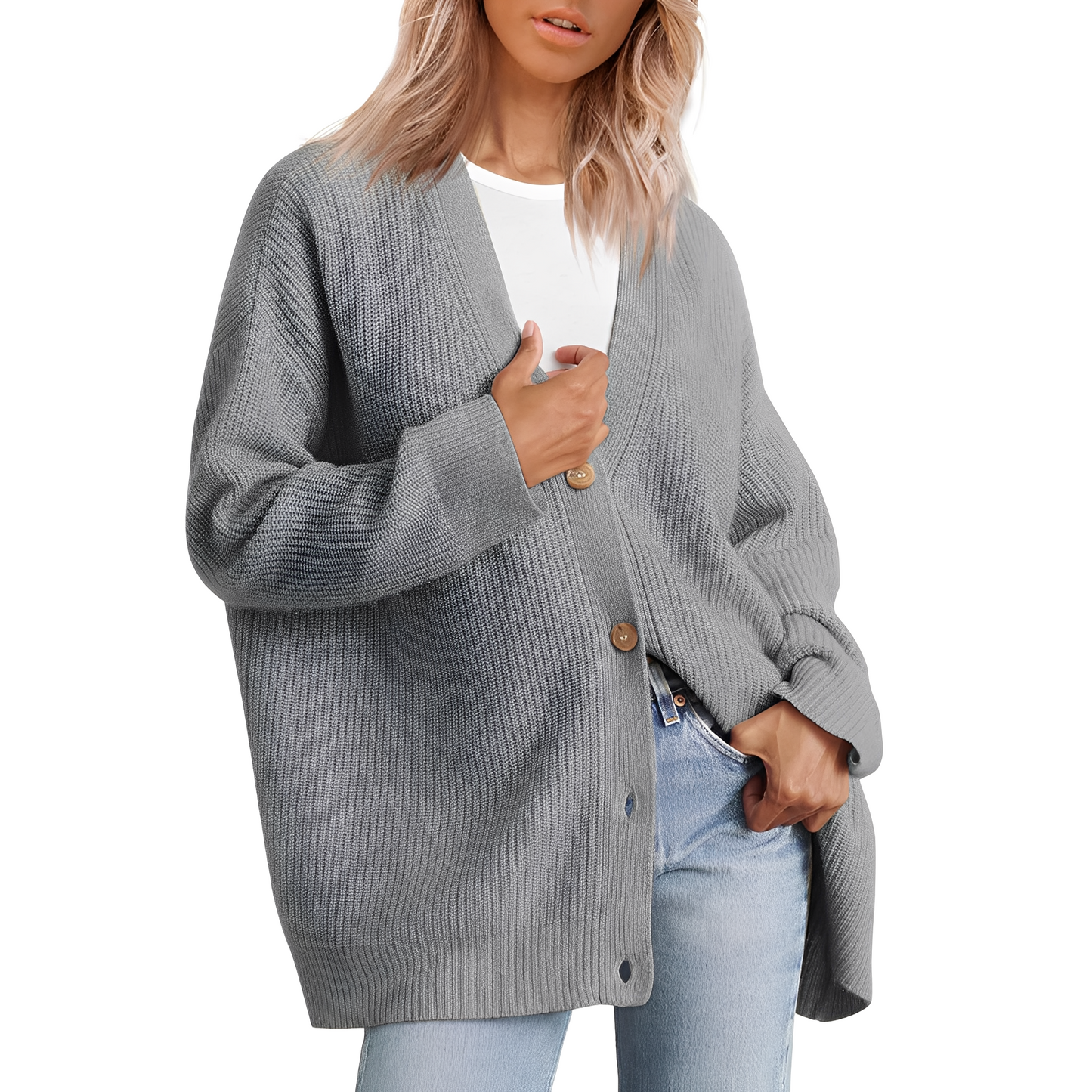 Christal - Bequemer, weit geschnittener Damen-Cardigan