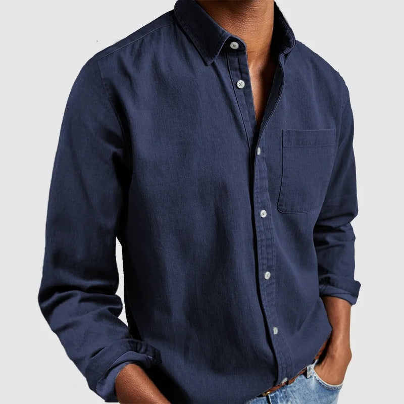 Maxime - Bequemes Jeanshemd Weicher Stoffmix