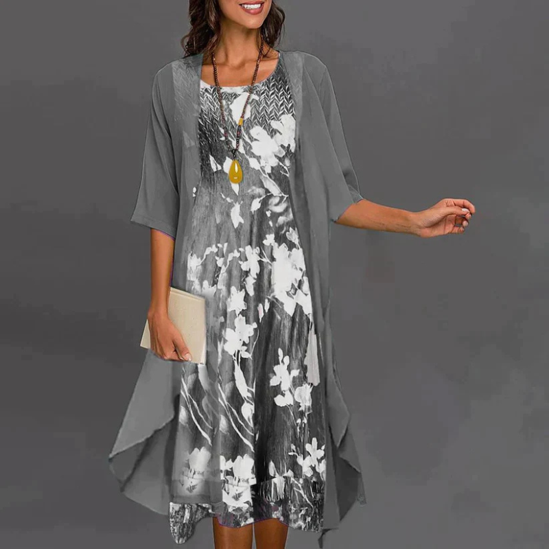 Celia – Mini-Blumenkleid mit Blazer