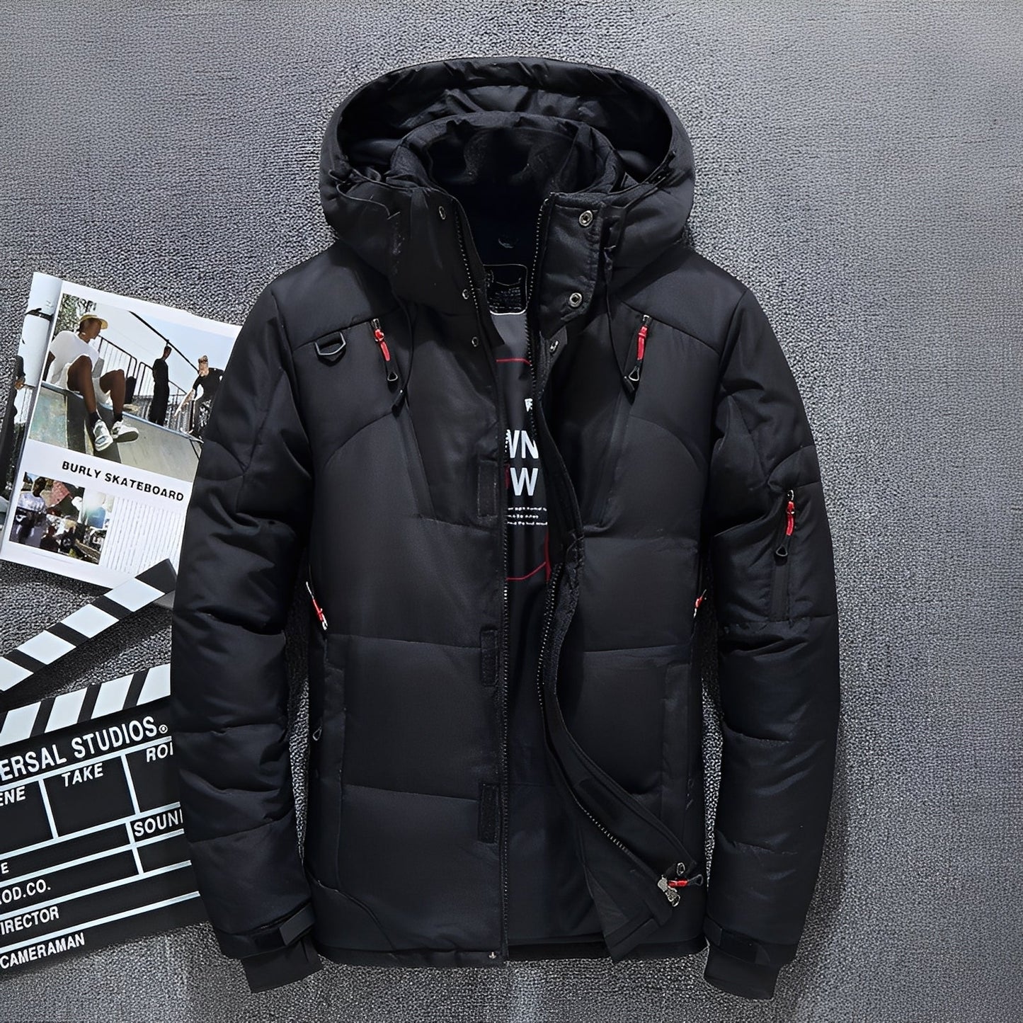 Damian - Modische Herren-Kapuzenjacke mit vielen Taschen