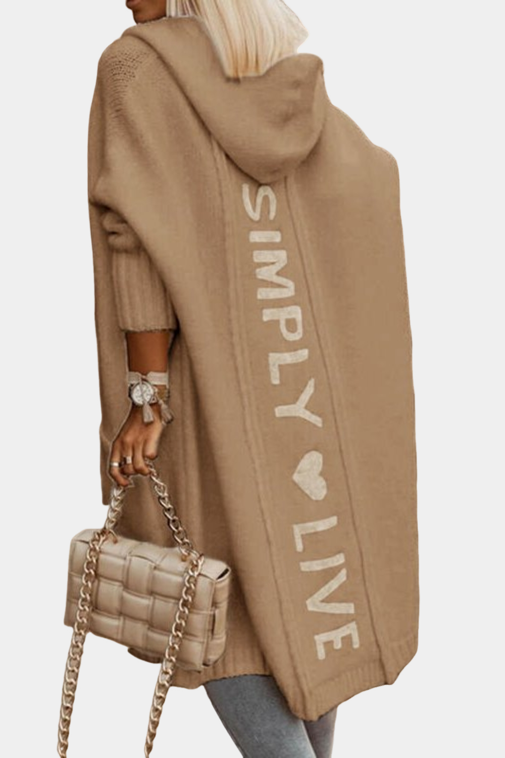 Melyssa - Damen-Strickjacke, lang und leicht offen
